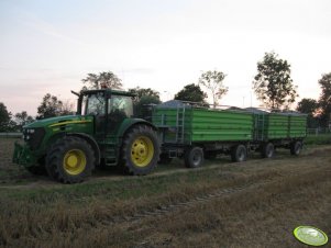 John Deere 7830 i przyczepy Fliegl 16 ton 