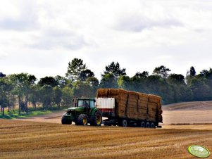 John Deere 8400 + Przyczepa transportowa 