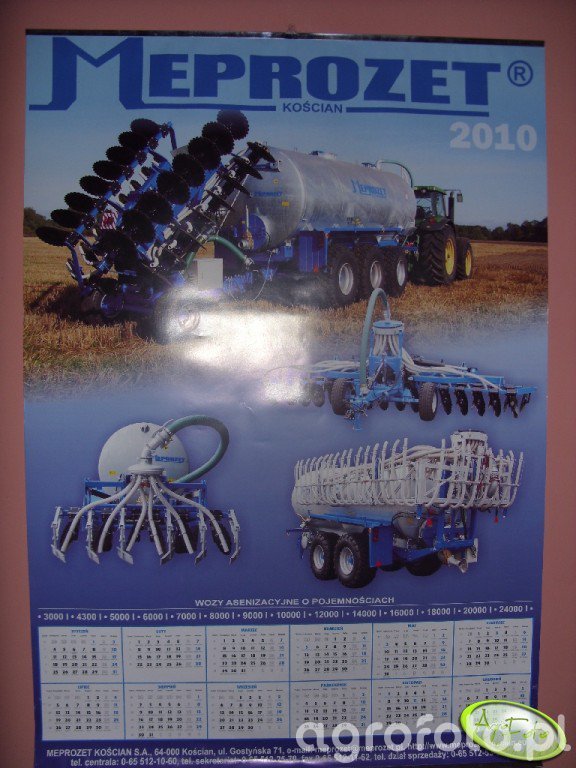 Kalendarz Meprozet Kościan 2010r