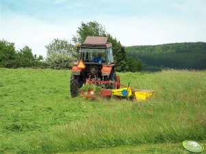 Massey Ferguson 255 + Z-042 z roztrząsaczem pokosu