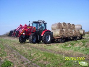 Massey Ferguson 5435 + dwie przyczepy