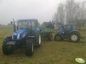 New Holland T6050 PLUS + New Holland TD80D + PRZYCZEPA