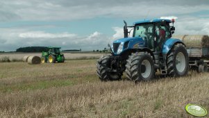 New Holland T7030 AC & John Deere 5090 R + JD 583