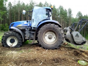 New  Holland T7030 &  Frez leśny