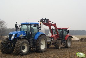 New Holland T7030AC + Motyl Apollo 1350L  & Case 115 maxxum multi.