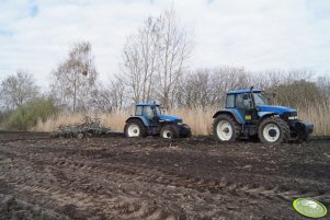 New Holland TM175 + kultywator 6m + TM 175 (220km)