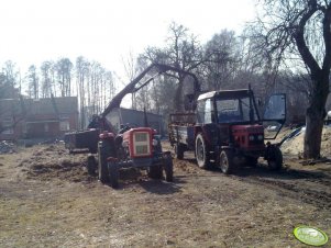 Zetor 5211 + rozrzutnik i Ursus C-355 + cyklop