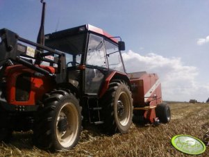 Zetor 6340 + prasa Metalfach