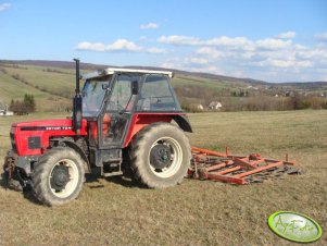 Zetor 7245 & brona łakowa