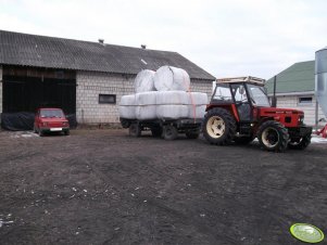 Zetor 7245 + rozrzutnik z belami