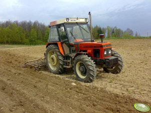 Zetor 7745 Turbo i kultywator + brona