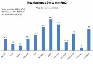 Rozkład opadów 2018r.