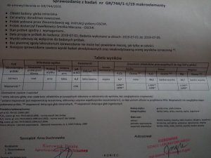 Wyniki analizy gleby