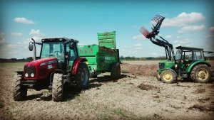 Massey Ferguson 5425 + Joskin Siroko 9v & John Deere + Trima