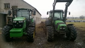 John deere 6105RC & Deutz Fahr Agrofarm 420