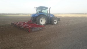 New Holland T6.125S i brona POM Augustów 7- polowa.