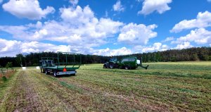 John Deere 5080M & Przyczepa ERMAR Deutz-Fahr 6160 TTV & McHale Fusion Vario 