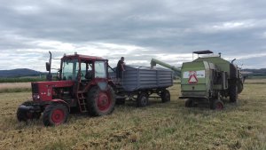 Mtz 82 & Przyczepa dwuosiowa & Claas Consul