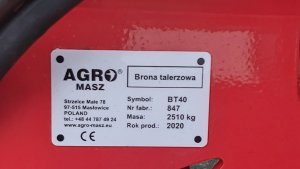 Brona talerzowa Agro-Masz BT 40