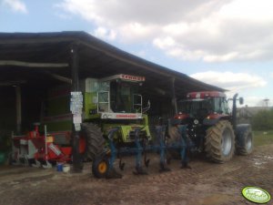 Case Maxxum 120 + Overum 4, Claas Commandor 114cs, siewnik do qq