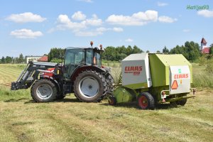 Massey Ferguson 5710 Dyna4 + Claas Rolant 250