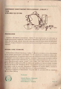 Ładowacz Agromet Warfama Dobre Miasto CYKLOP 2 T-279 - Skan Z książki Informator Agroma 1981/1982