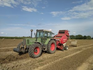 Fendt Favorit 612LSA i Lely Welger RP 402