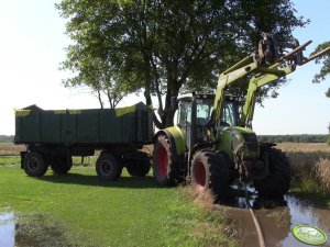 Claas Arion 620c + przyczepa