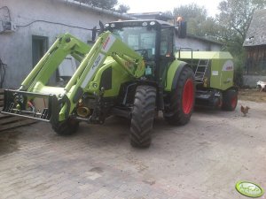 Claas Arion 420 CIS + Claas FL 120 + Claas Rollant 350 RC