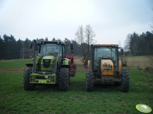 Claas Arion 620 +  Renault Ares 550