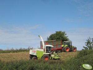 Claas Arion 630 + przyczepa & Claas Jaguar 840