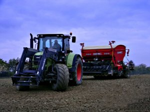 Claas Arion 640 Cebis + Quicke Q65 + Junkkari Maestro 3000 Plus