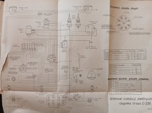 Schemat instalacji elektrycznej do Ursusa C-330