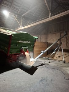 Pronar T671 - rozładunek pszenicy