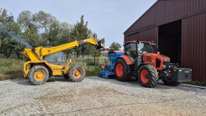 ładowarka JCB 525-67 Kubota m7152 i lemken Solitair 9
