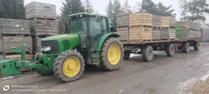John Deere 6120 + przyczepy